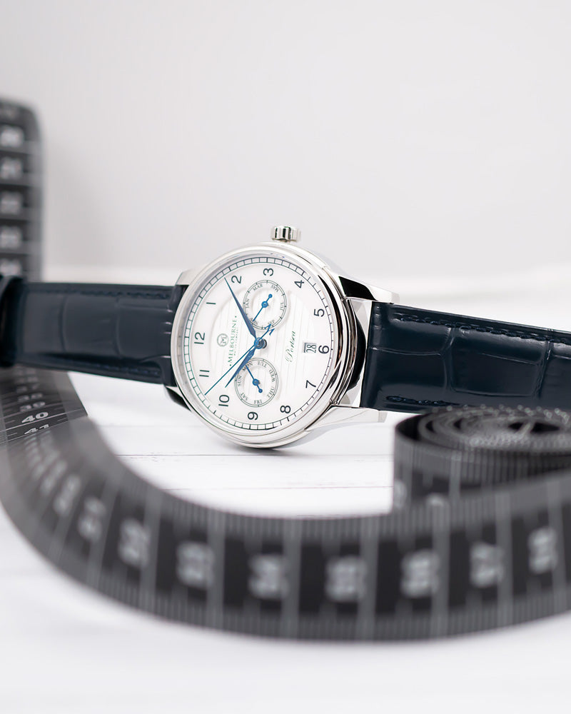 20mm Leather - Croc Grain - Navy Blue