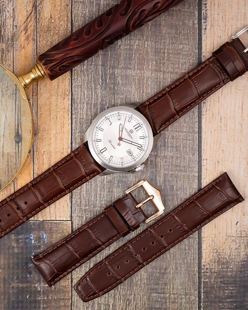 Croc Grain | Medium Brown