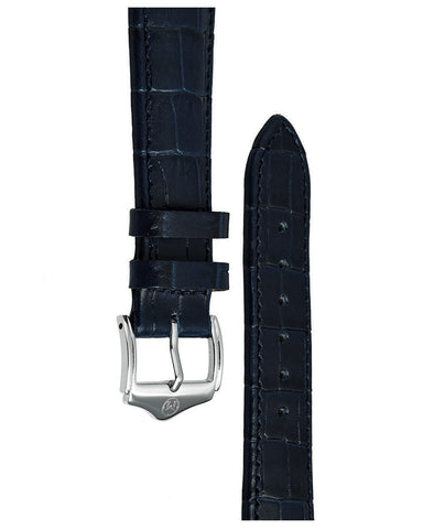 20mm Leather - Croc Grain - Navy Blue